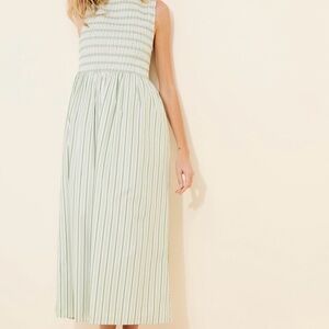 Hill House Cosima Nap Dress - green stripe